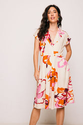 Mundaka White Flower Short Dress